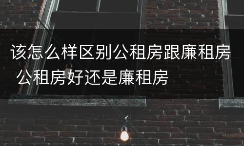 该怎么样区别公租房跟廉租房 公租房好还是廉租房