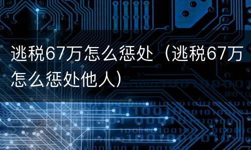 逃税67万怎么惩处（逃税67万怎么惩处他人）