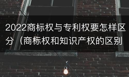 2022商标权与专利权要怎样区分（商标权和知识产权的区别）
