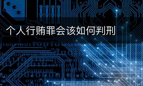 个人行贿罪会该如何判刑