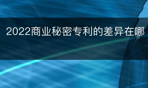 2022商业秘密专利的差异在哪