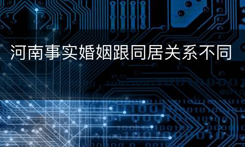 河南事实婚姻跟同居关系不同