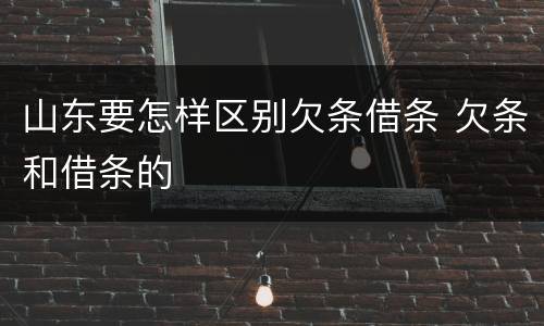山东要怎样区别欠条借条 欠条和借条的