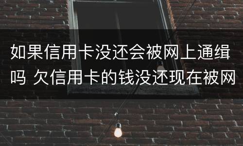 如果信用卡没还会被网上通缉吗 欠信用卡的钱没还现在被网上通缉了怎么办
