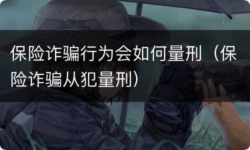 保险诈骗行为会如何量刑（保险诈骗从犯量刑）