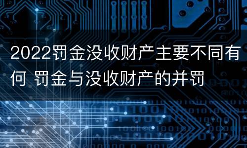 2022罚金没收财产主要不同有何 罚金与没收财产的并罚