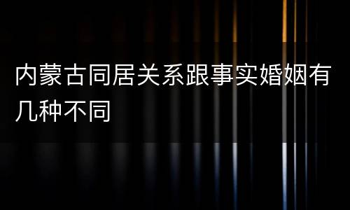 内蒙古同居关系跟事实婚姻有几种不同