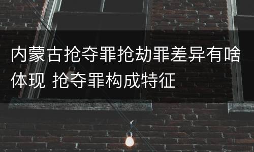 内蒙古抢夺罪抢劫罪差异有啥体现 抢夺罪构成特征