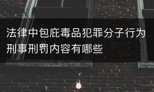 法律中包庇毒品犯罪分子行为刑事刑罚内容有哪些