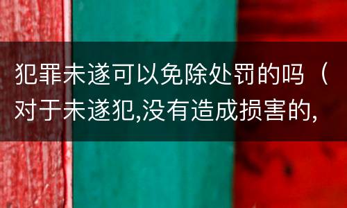 犯罪未遂可以免除处罚的吗（对于未遂犯,没有造成损害的,可以免除处罚）