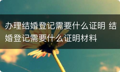 办理结婚登记需要什么证明 结婚登记需要什么证明材料