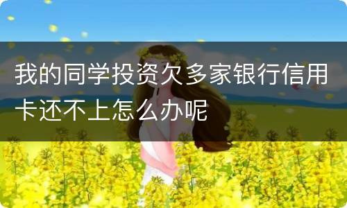 我的同学投资欠多家银行信用卡还不上怎么办呢