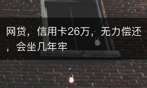 网贷，信用卡26万，无力偿还，会坐几年牢