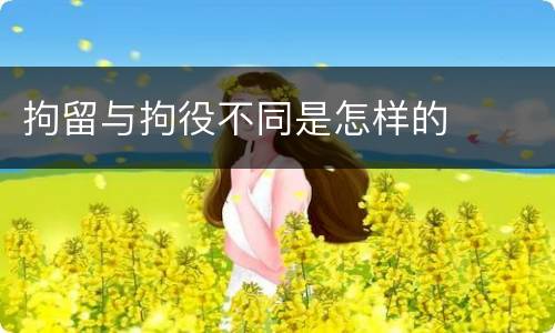 拘留与拘役不同是怎样的