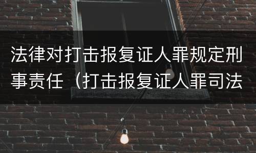 法律对打击报复证人罪规定刑事责任（打击报复证人罪司法解释）