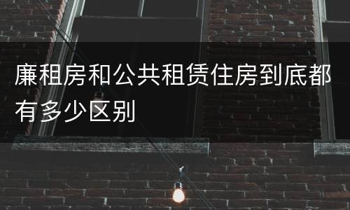 廉租房和公共租赁住房到底都有多少区别