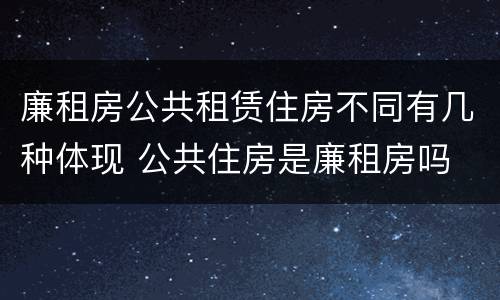 廉租房公共租赁住房不同有几种体现 公共住房是廉租房吗