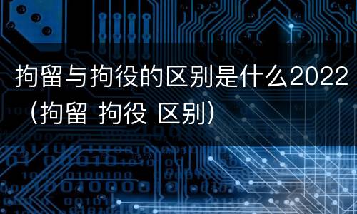 拘留与拘役的区别是什么2022（拘留 拘役 区别）