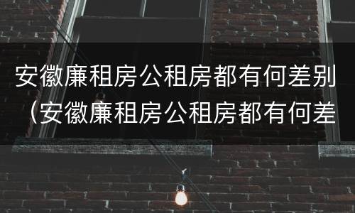 安徽廉租房公租房都有何差别（安徽廉租房公租房都有何差别呢）