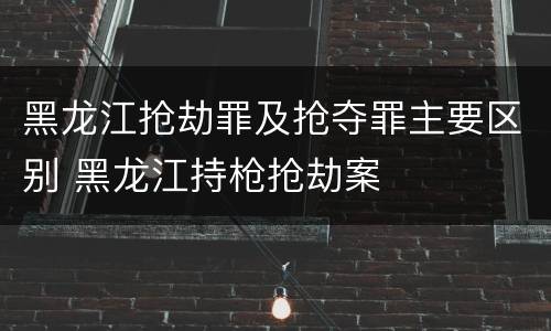 黑龙江抢劫罪及抢夺罪主要区别 黑龙江持枪抢劫案