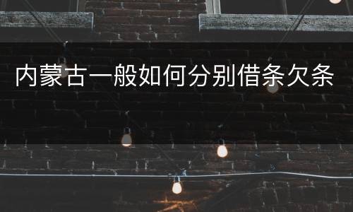 内蒙古一般如何分别借条欠条