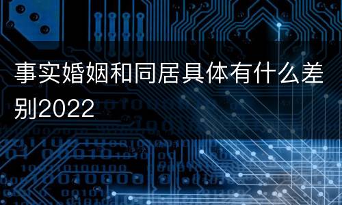 事实婚姻和同居具体有什么差别2022