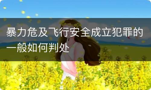 暴力危及飞行安全成立犯罪的一般如何判处