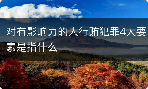 对有影响力的人行贿犯罪4大要素是指什么