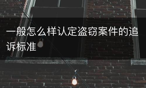 一般怎么样认定盗窃案件的追诉标准