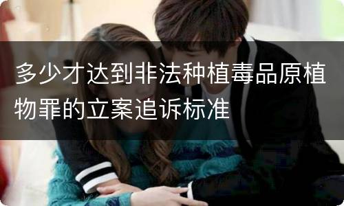 多少才达到非法种植毒品原植物罪的立案追诉标准