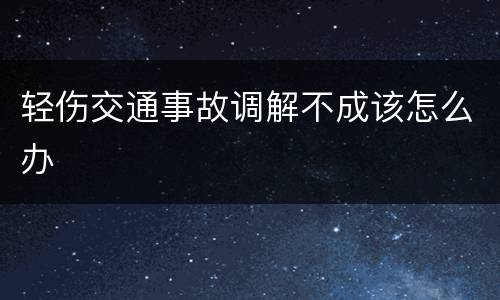 轻伤交通事故调解不成该怎么办