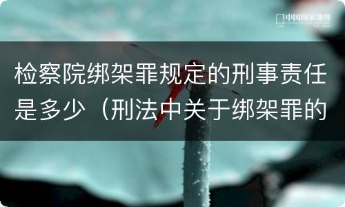 检察院绑架罪规定的刑事责任是多少（刑法中关于绑架罪的规定）