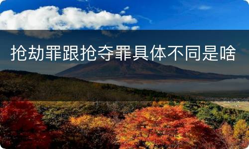 抢劫罪跟抢夺罪具体不同是啥