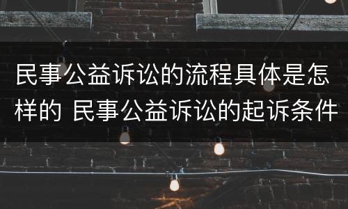 民事公益诉讼的流程具体是怎样的 民事公益诉讼的起诉条件