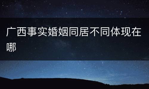 广西事实婚姻同居不同体现在哪