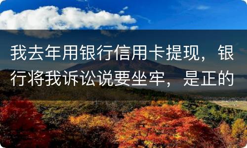 我去年用银行信用卡提现，银行将我诉讼说要坐牢，是正的吗