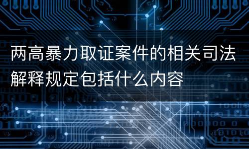 两高暴力取证案件的相关司法解释规定包括什么内容