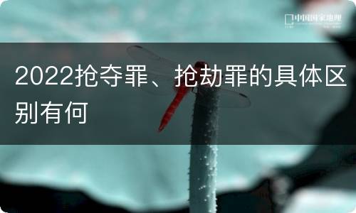 2022抢夺罪、抢劫罪的具体区别有何