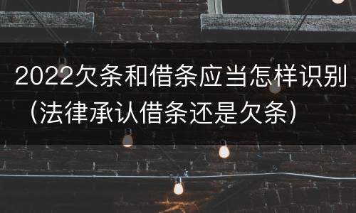 2022欠条和借条应当怎样识别（法律承认借条还是欠条）