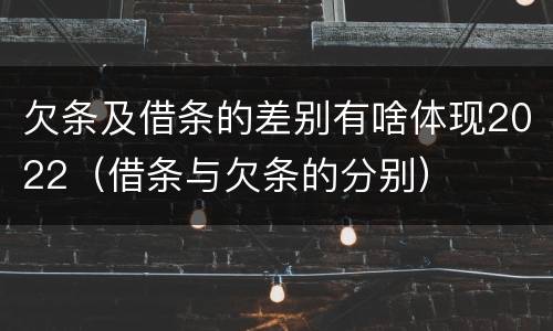 欠条及借条的差别有啥体现2022（借条与欠条的分别）