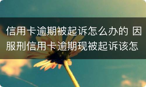 信用卡逾期被起诉怎么办的 因服刑信用卡逾期现被起诉该怎么做