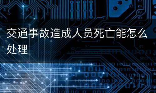 交通事故造成人员死亡能怎么处理