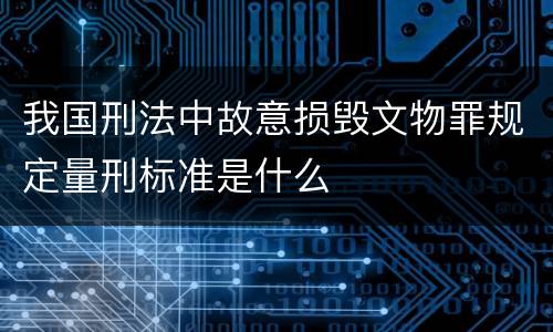 我国刑法中故意损毁文物罪规定量刑标准是什么