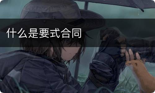 什么是要式合同