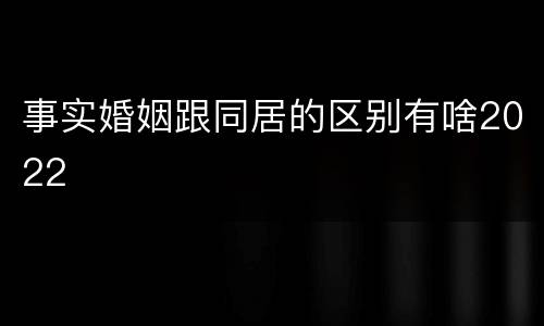 事实婚姻跟同居的区别有啥2022