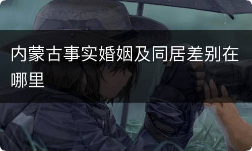内蒙古事实婚姻及同居差别在哪里