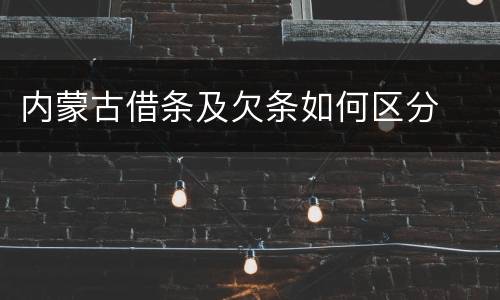 内蒙古借条及欠条如何区分