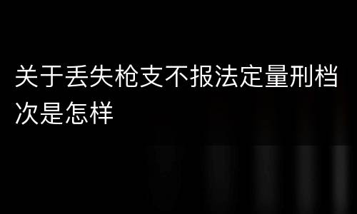 关于丢失枪支不报法定量刑档次是怎样