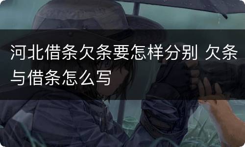 河北借条欠条要怎样分别 欠条与借条怎么写