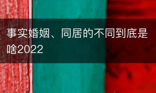 事实婚姻、同居的不同到底是啥2022